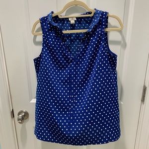 J. Crew Blue Polka Dot Blouse